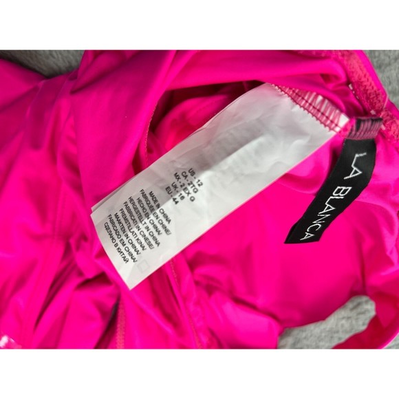 NWT LA Blanca Manhattan One Piece Swimsuit Cutout One Shoulder Womens 12 Pink 1 - Picture 5 of 5